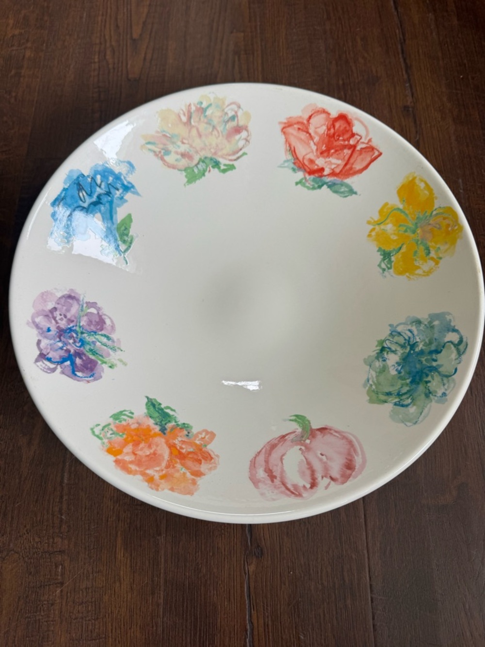 Tiffany & Co. Floral Watercolor Ceramic Serving Bowl - Multicolor